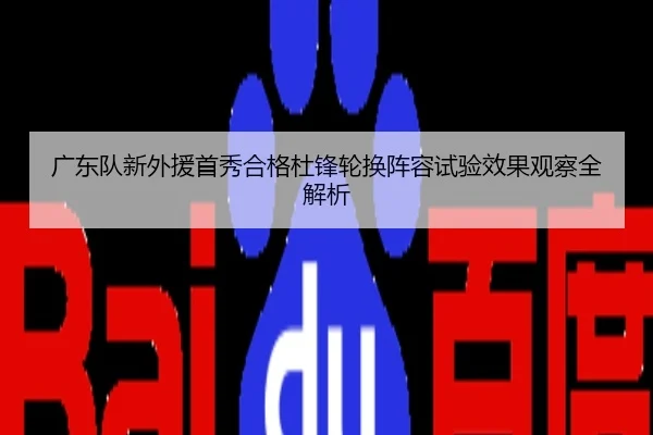 广东队新外援首秀合格杜锋轮换阵容试验效果观察全解析